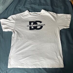 Dolce & Gabbana Classic White Tee with Black Logo